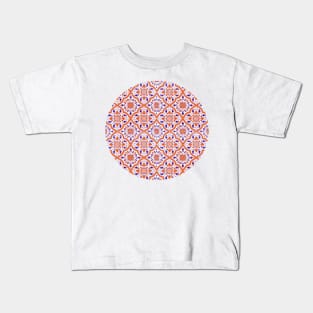 Arabic Orange and indigo Moroccan Pattern (Decorative Border) Kids T-Shirt